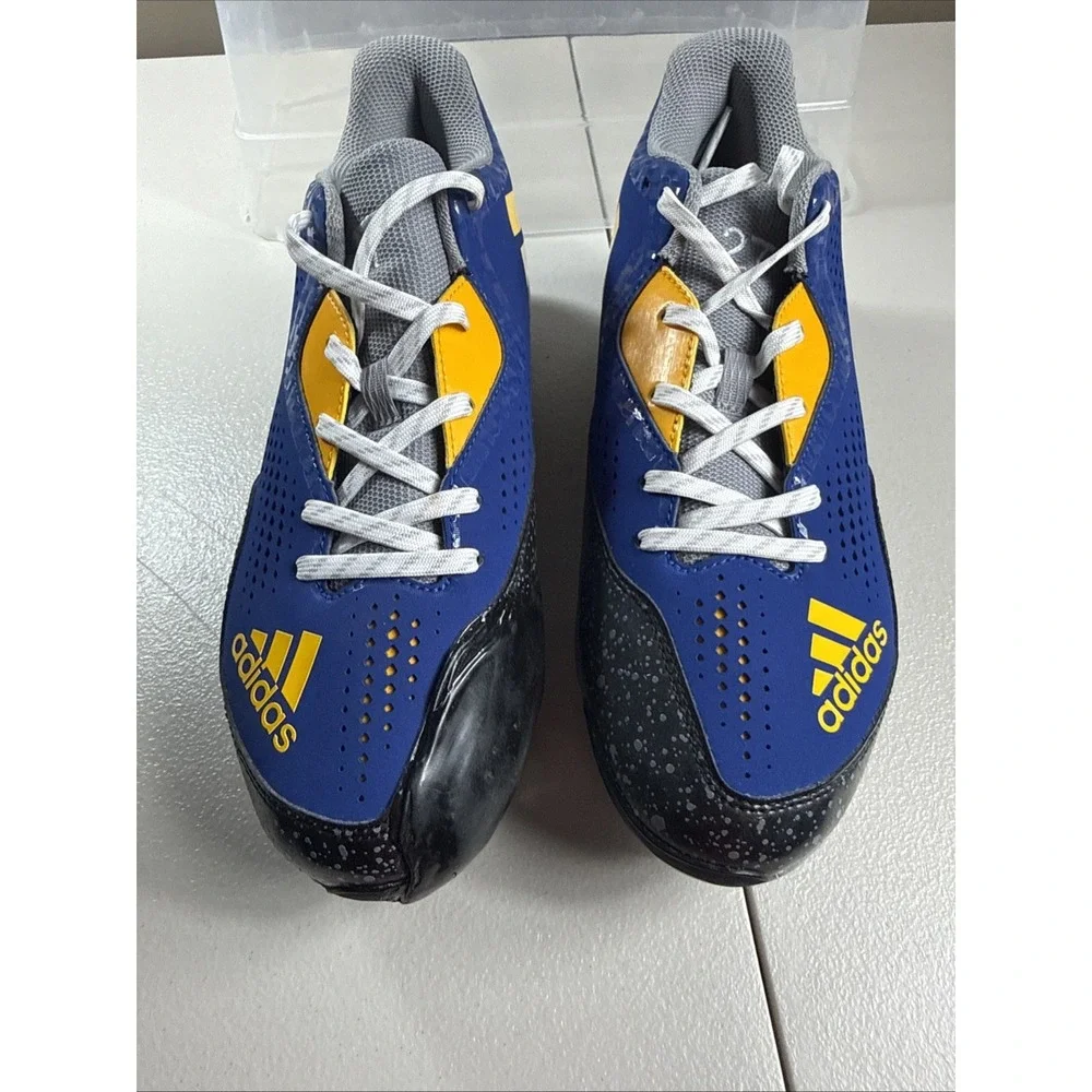 NEW Adidas Power Alley 4 Baseball‎ Cleats 9 US Men Blue/Gold/Black w/Toe Molding